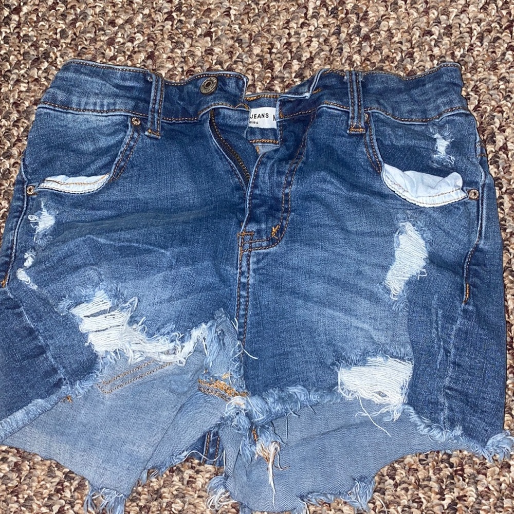 Ripped jean shorts
